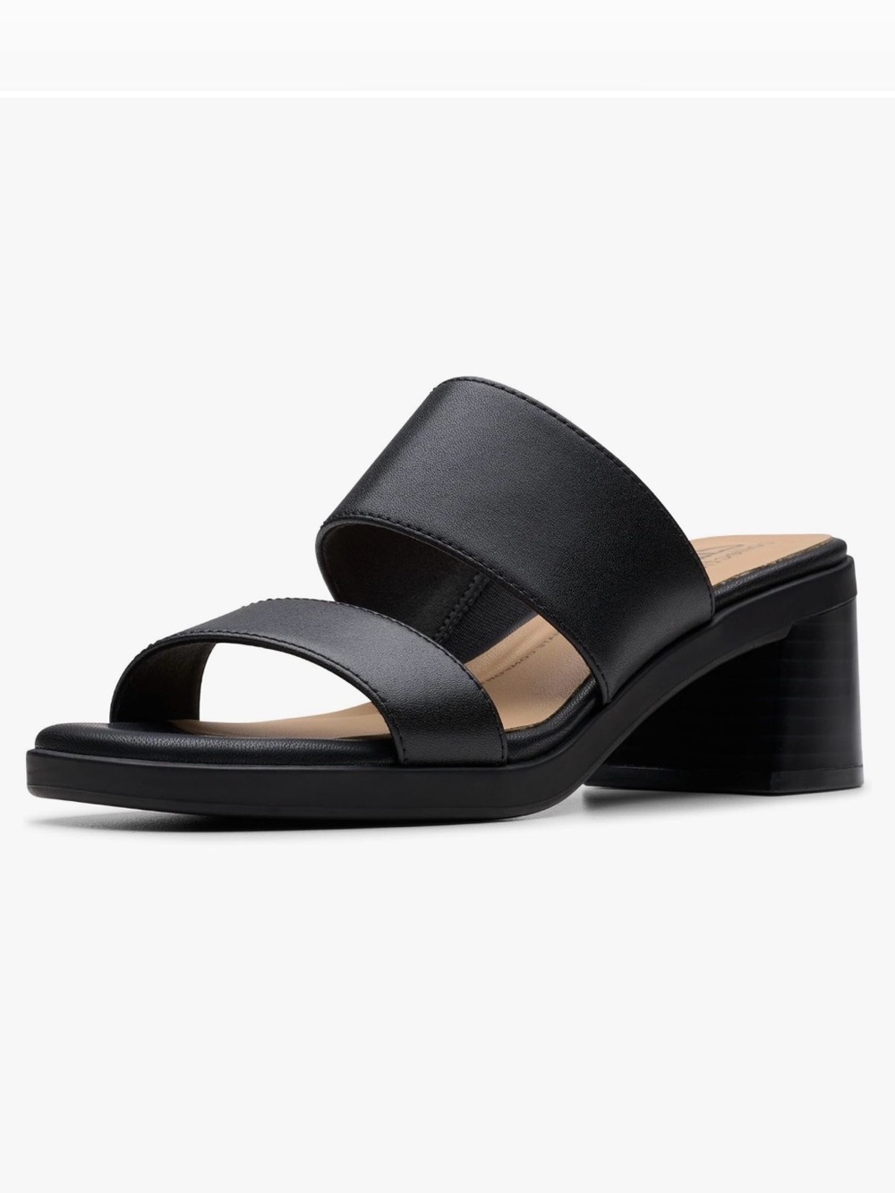 NWOT Clarks Black Jaylan Leather Block Heel Sandal Size 10
